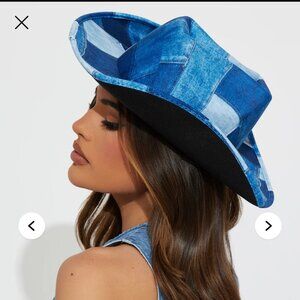 Faux denim cowboy hat